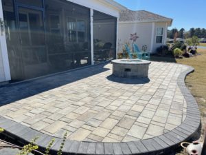 Newly installed patio and fire pit