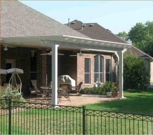 An attached patio pergola